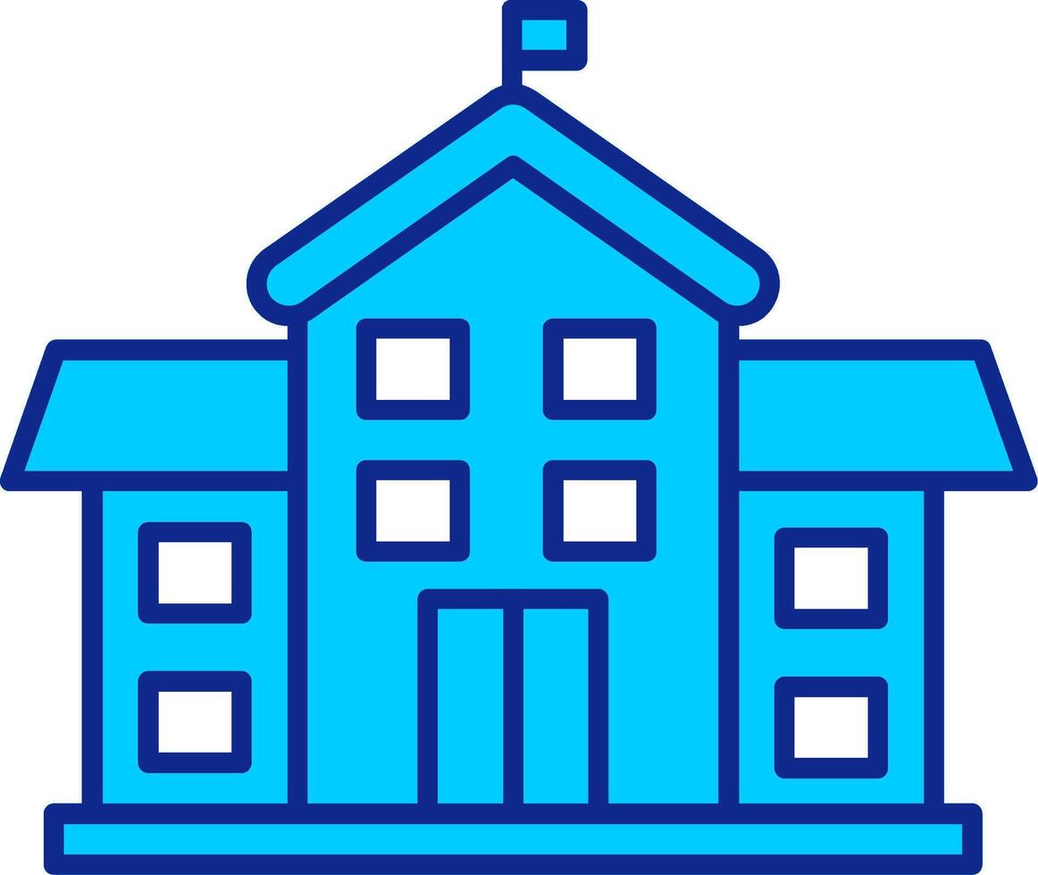 school- blauw gevulde icoon vector