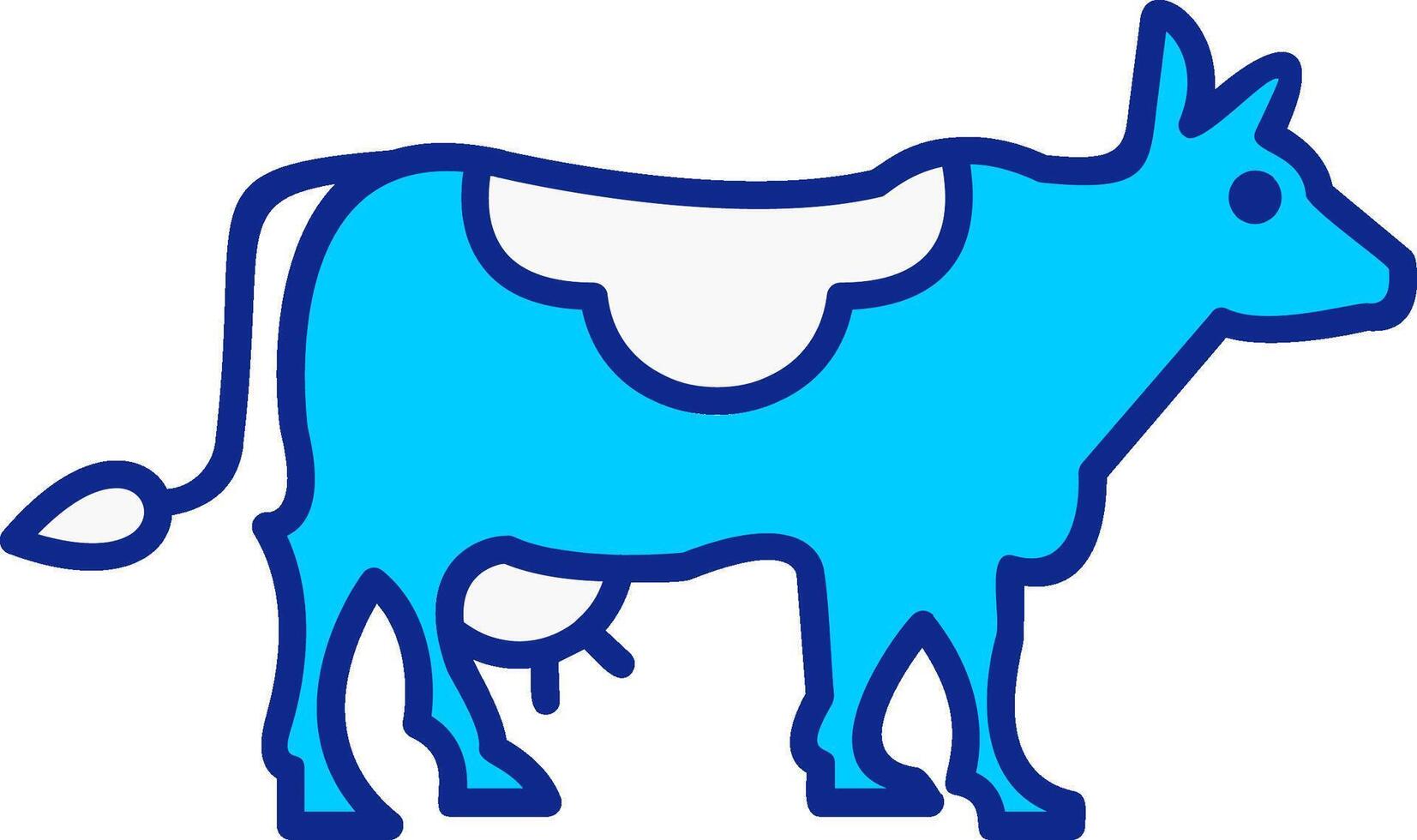 koe blauw gevulde icoon vector