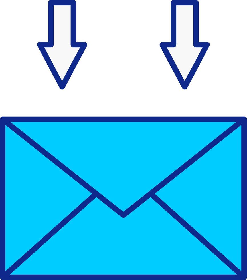 mail blauw gevulde icoon vector