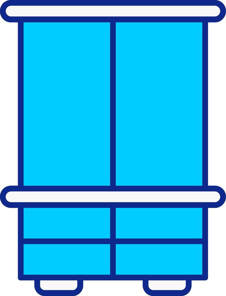garderobe blauw gevulde icoon vector