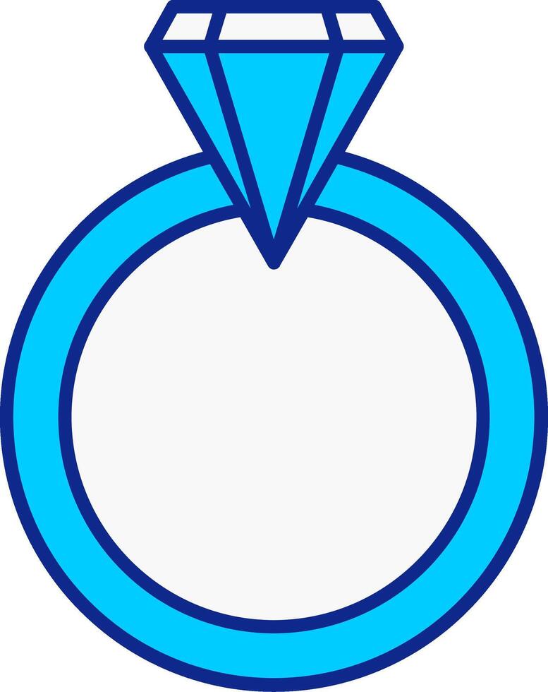bruiloft ring blauw gevulde icoon vector