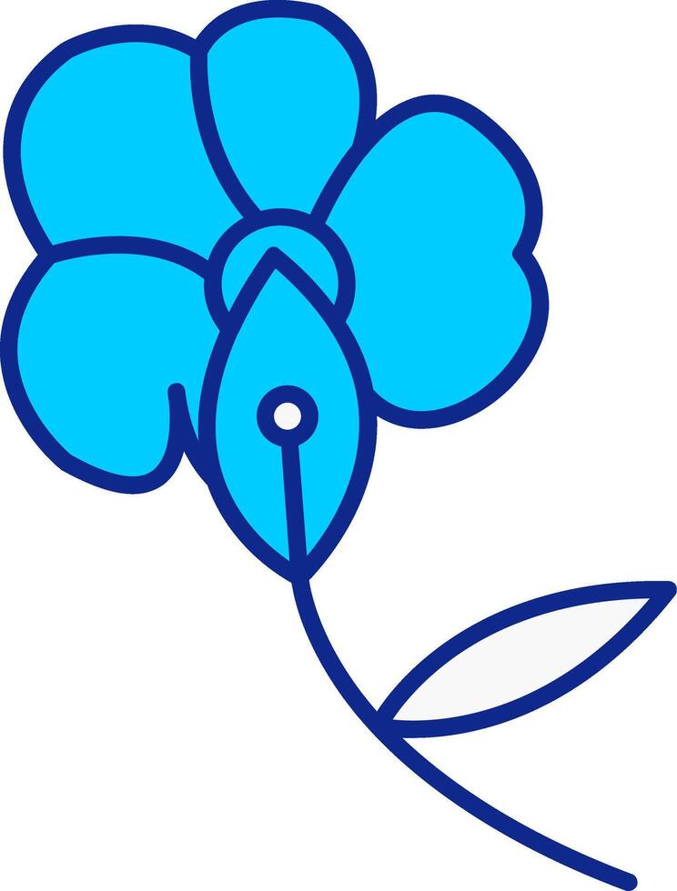 orchidee blauw gevulde icoon vector