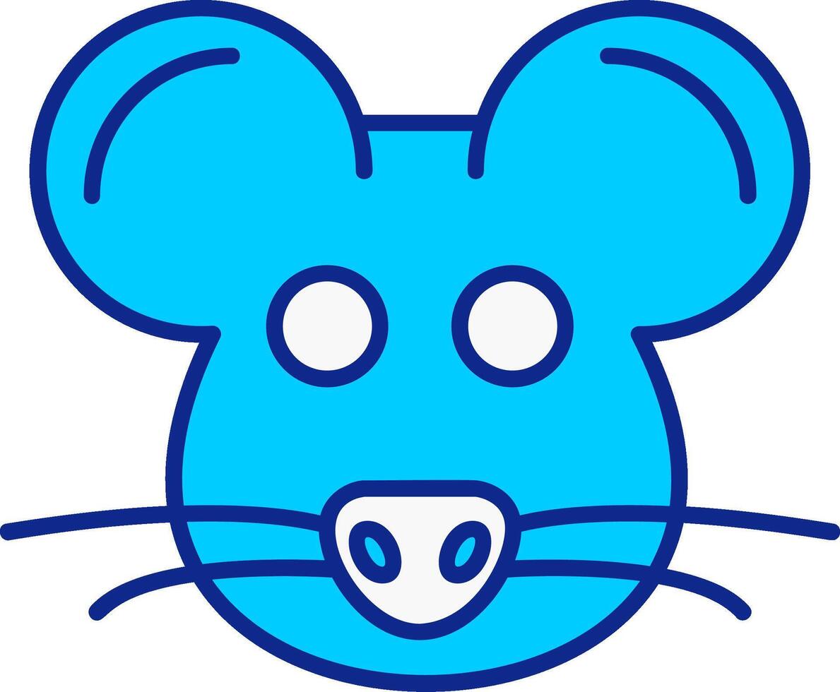 muis blauw gevulde icoon vector
