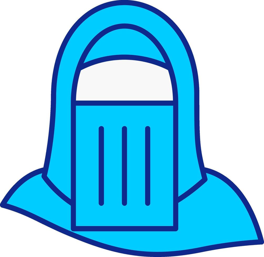Niqab blauw gevulde icoon vector