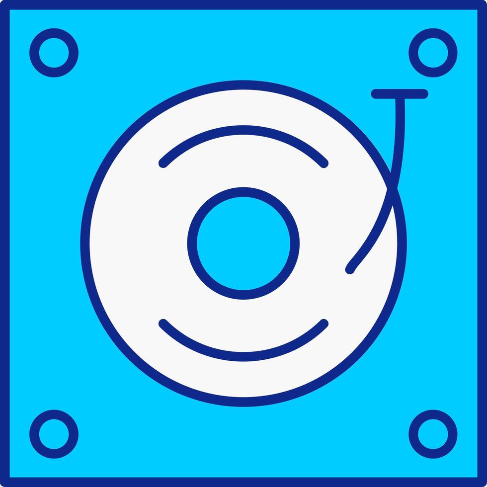 draaitafel blauw gevulde icoon vector