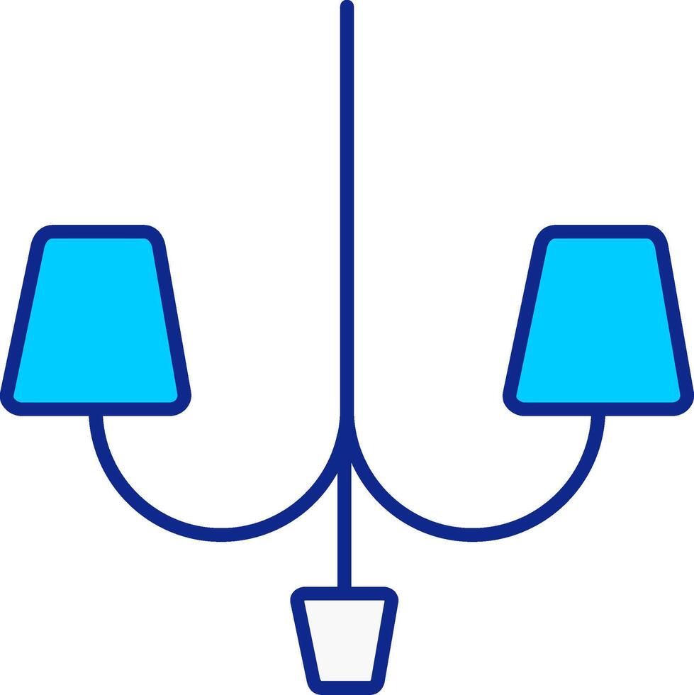 lamp blauw gevulde icoon vector