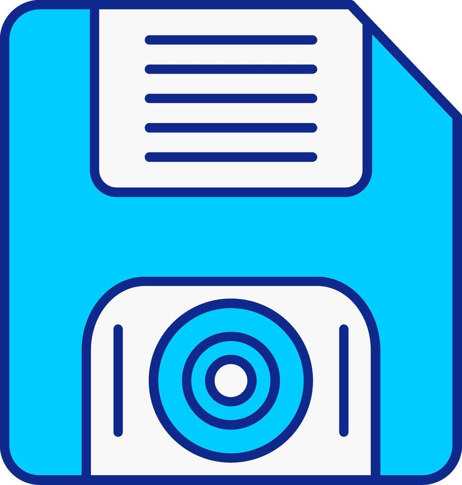 floppy schijf blauw gevulde icoon vector