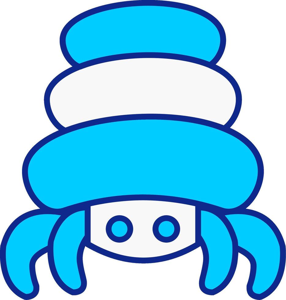 kluizenaar krab blauw gevulde icoon vector