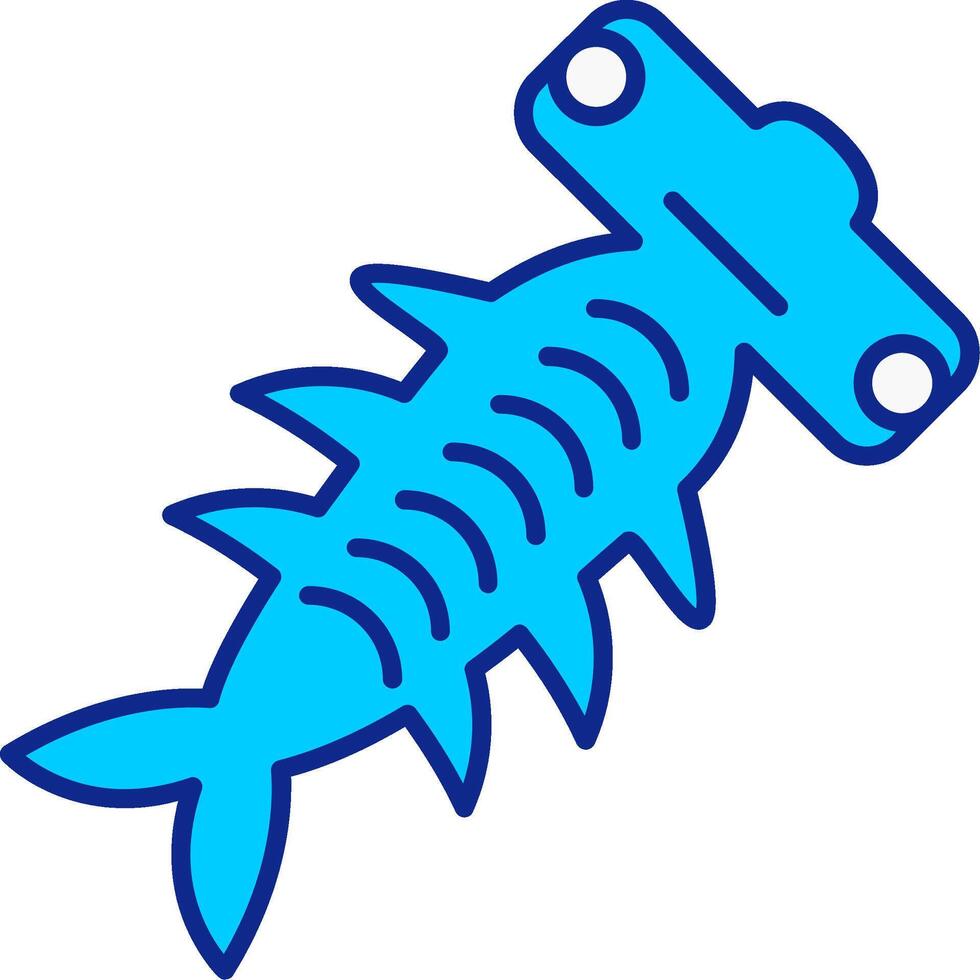hamerhaai blauw gevulde icoon vector