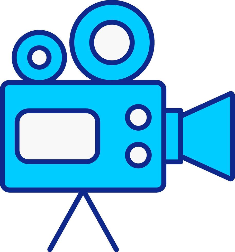 video camera blauw gevulde icoon vector