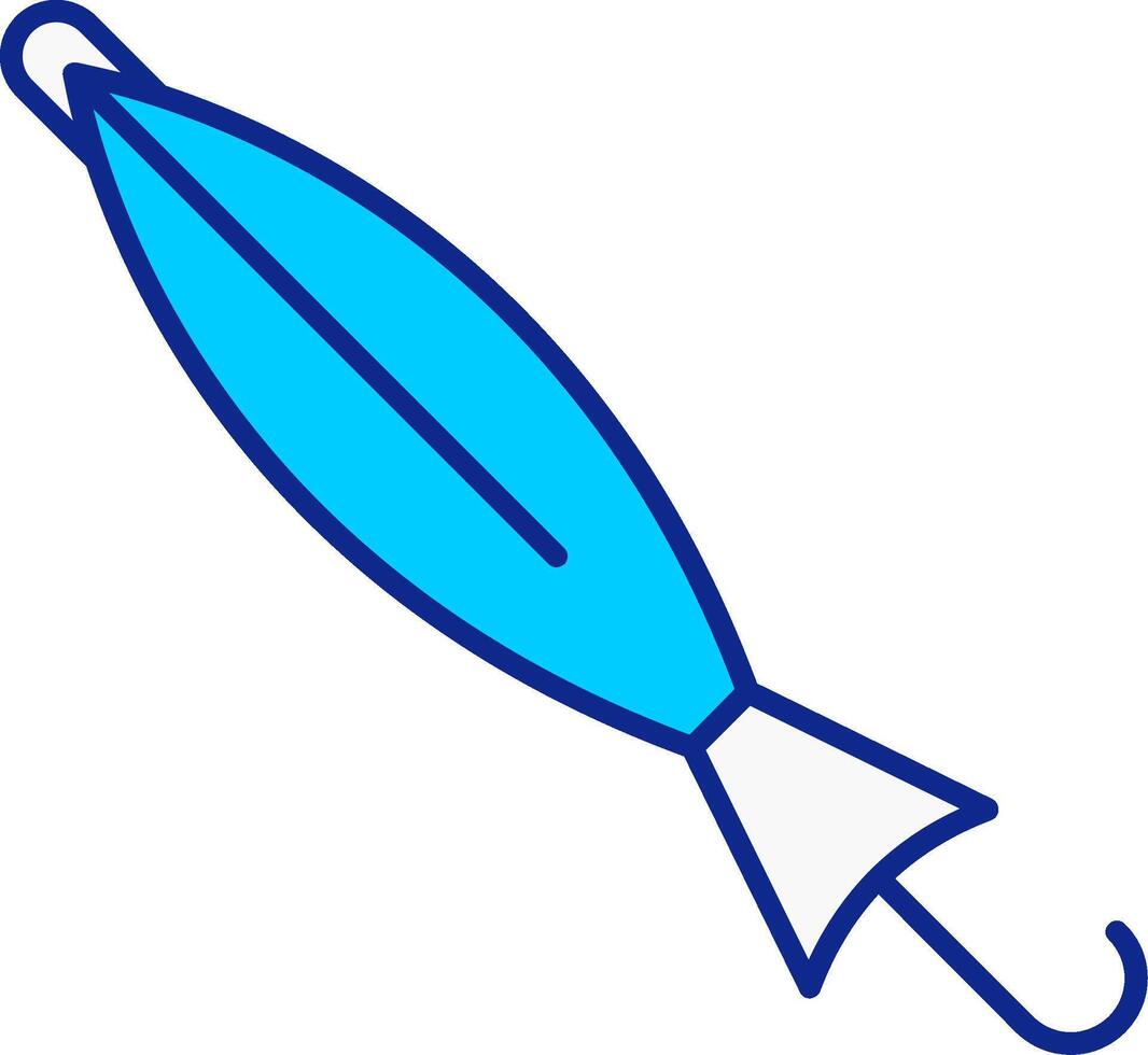 Gesloten paraplu blauw gevulde icoon vector