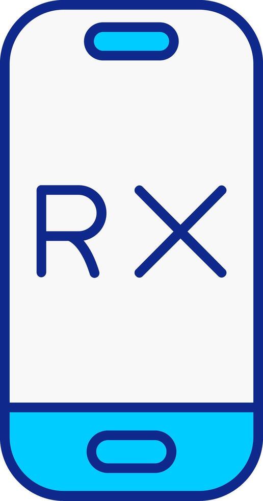 rx blauw gevulde icoon vector