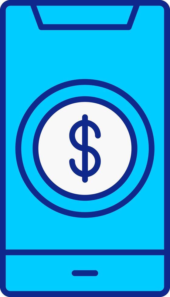dollar blauw gevulde icoon vector