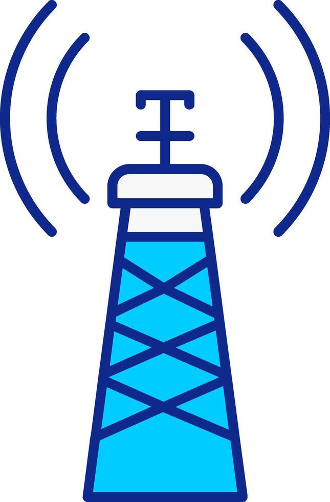 signaal toren blauw gevulde icoon vector