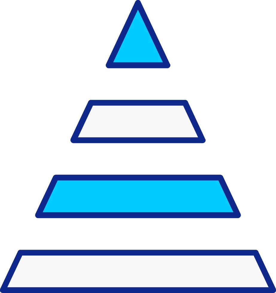 piramide blauw gevulde icoon vector