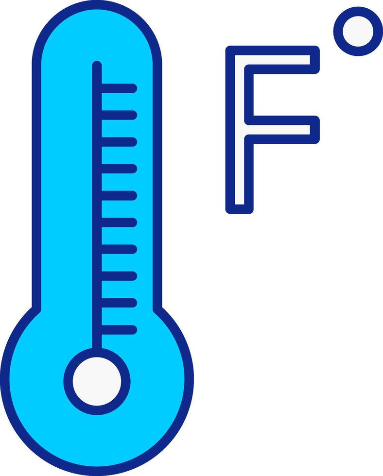 Fahrenheit graden blauw gevulde icoon vector