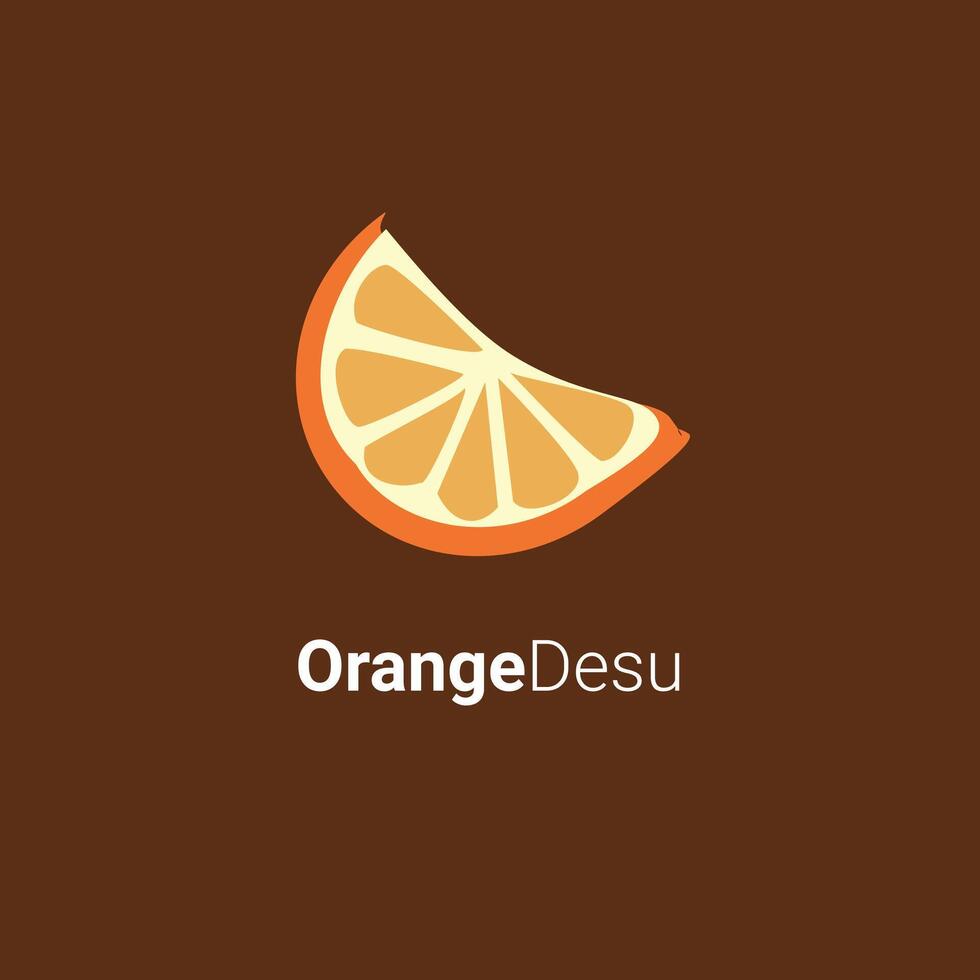 oranjedesu gesneden oranje logo concept ontwerp geïsoleerd met donker achtergrond vector