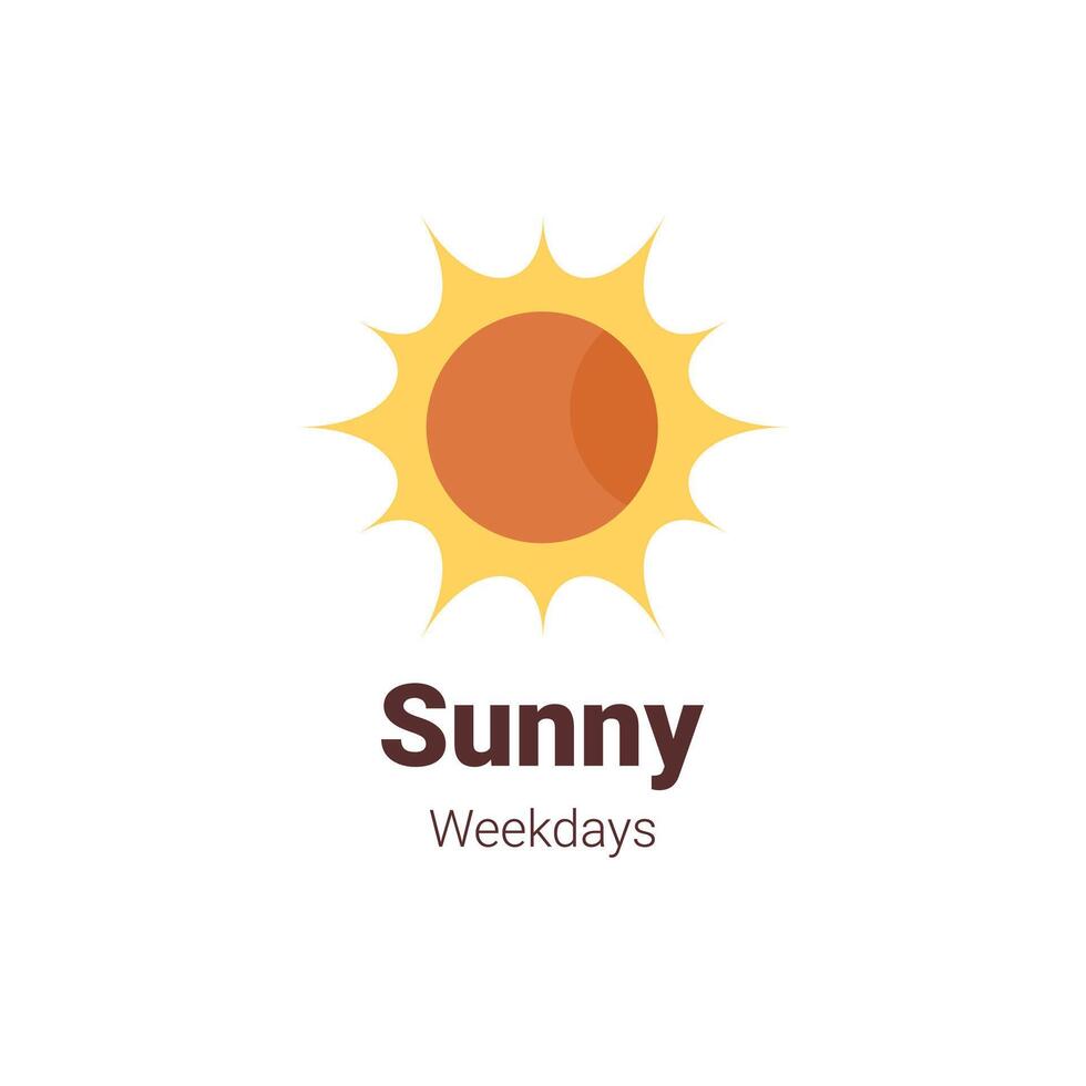 zonnig doordeweekse dagen schijnend zon logo concept in geel vector