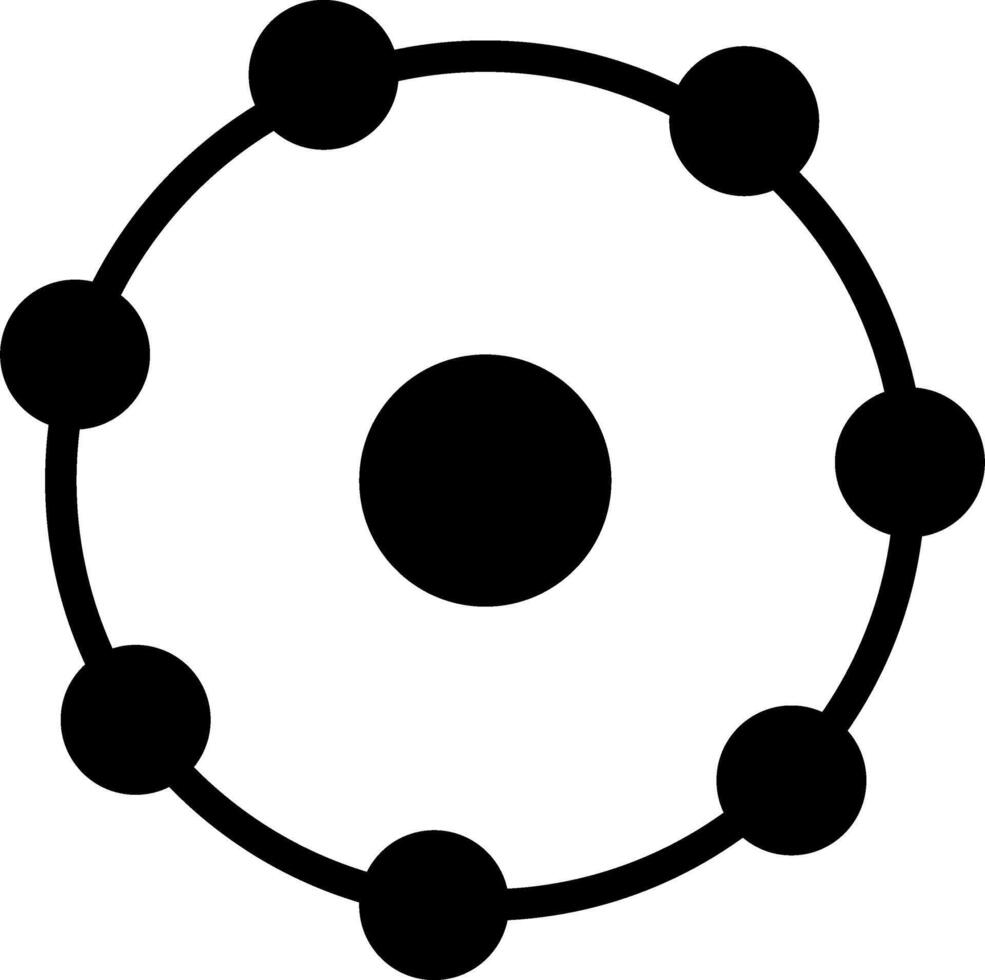 zeven ion of elektron logo illustratie. totaal 7 ion of elektron graaf. zwart en wit vector illustratie.