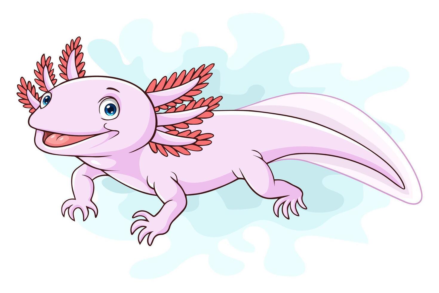 tekenfilm axolotl Aan wit achtergrond vector