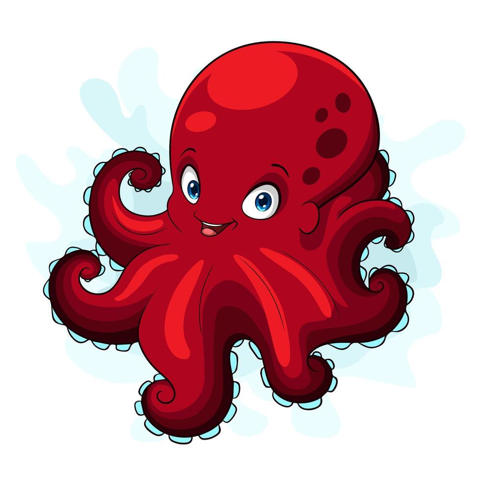 cartoon octopus op witte achtergrond vector