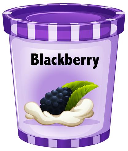 Blackberry-yoghurt in purpere kop vector
