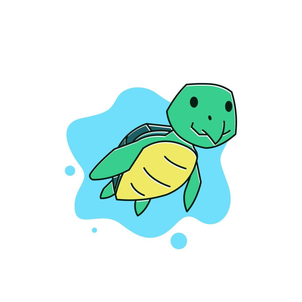 grappige schildpad schildpad zwemmen duiken zee onderwater exotische reptielen cartoon vector