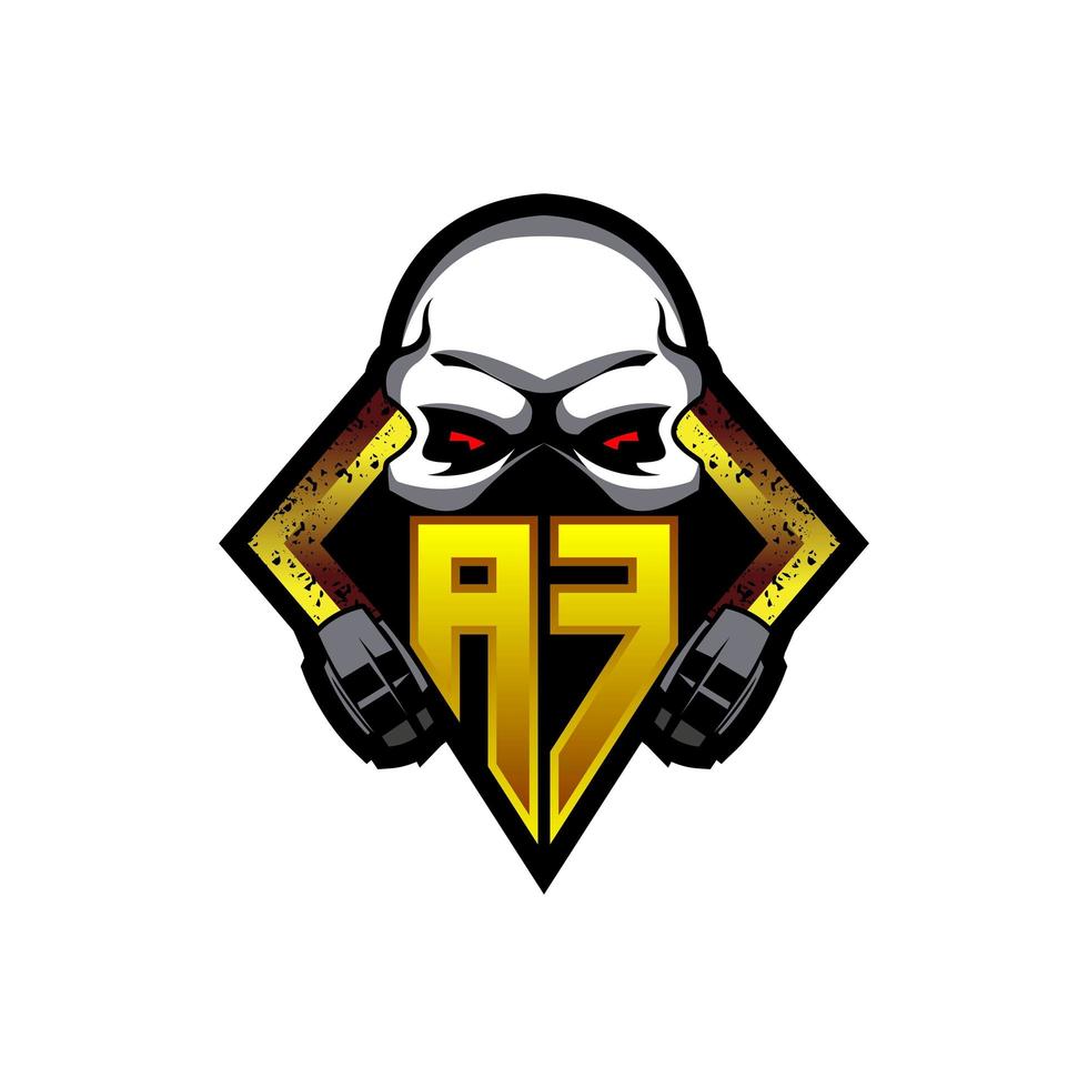 eerste ae-logo-ontwerp, eerste ae-logo-ontwerp met gasmaskerstijl, logo voor game, esport, community of bedrijf. vector