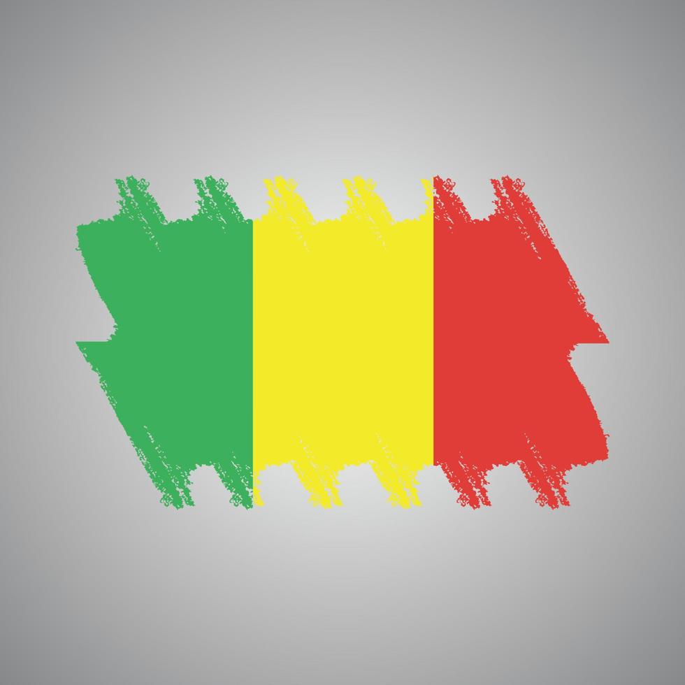 Guinee vlag vector met aquarel penseelstijl