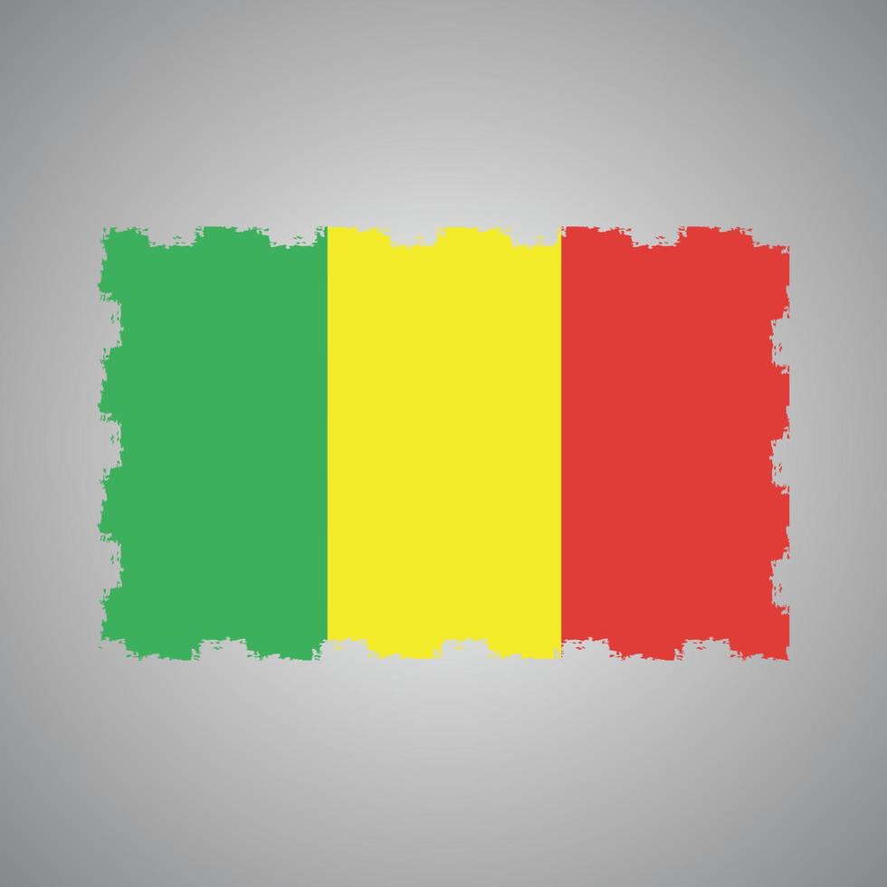 Guinee vlag vector met aquarel penseelstijl