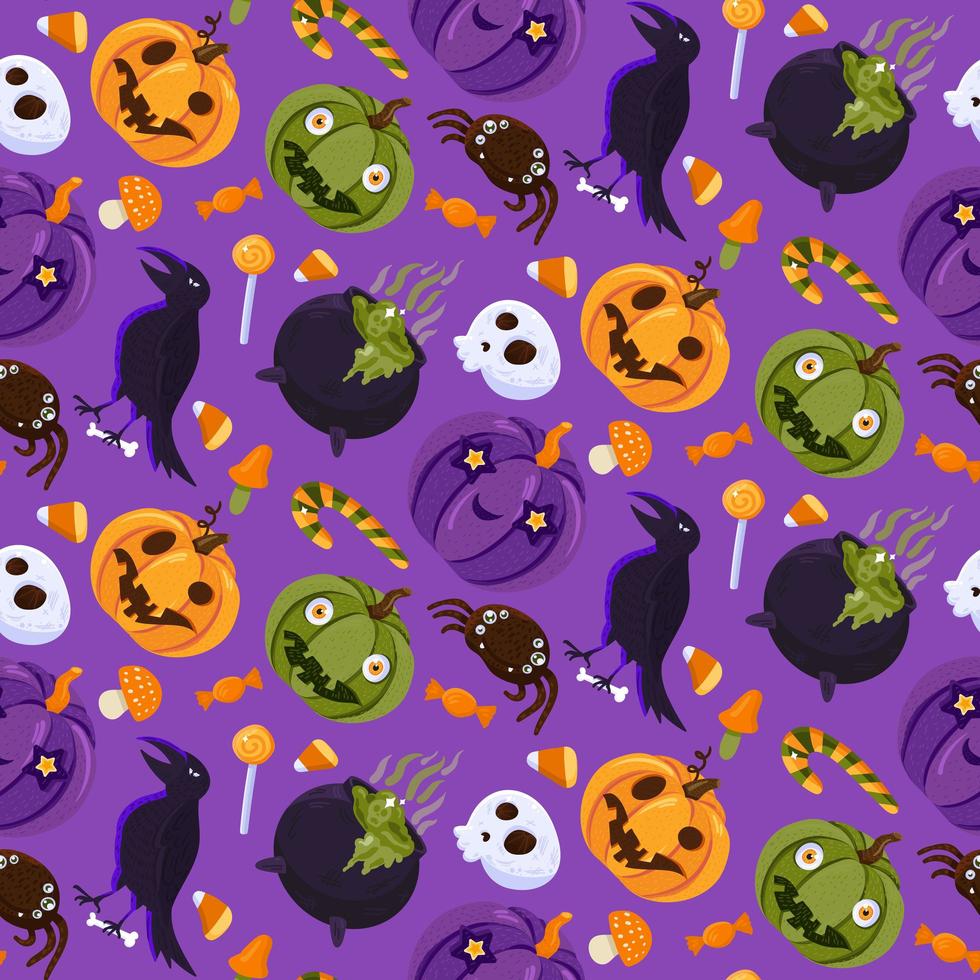 halloween heks accessoire naadloze patroon vector