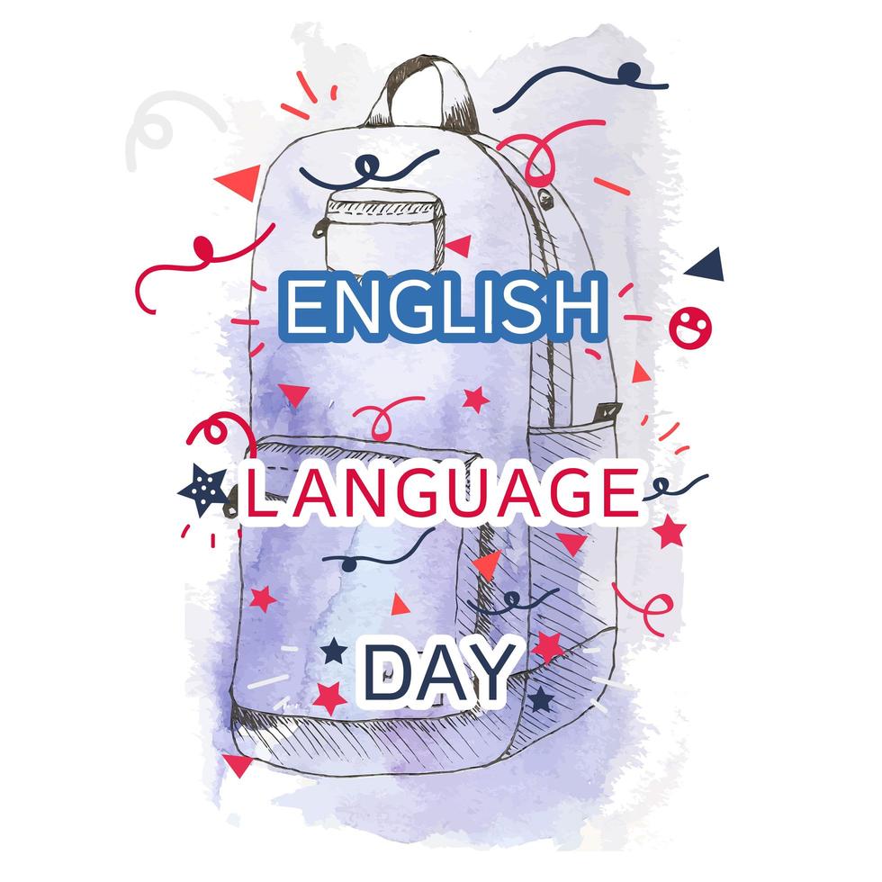 Engelse taal dag banner vector