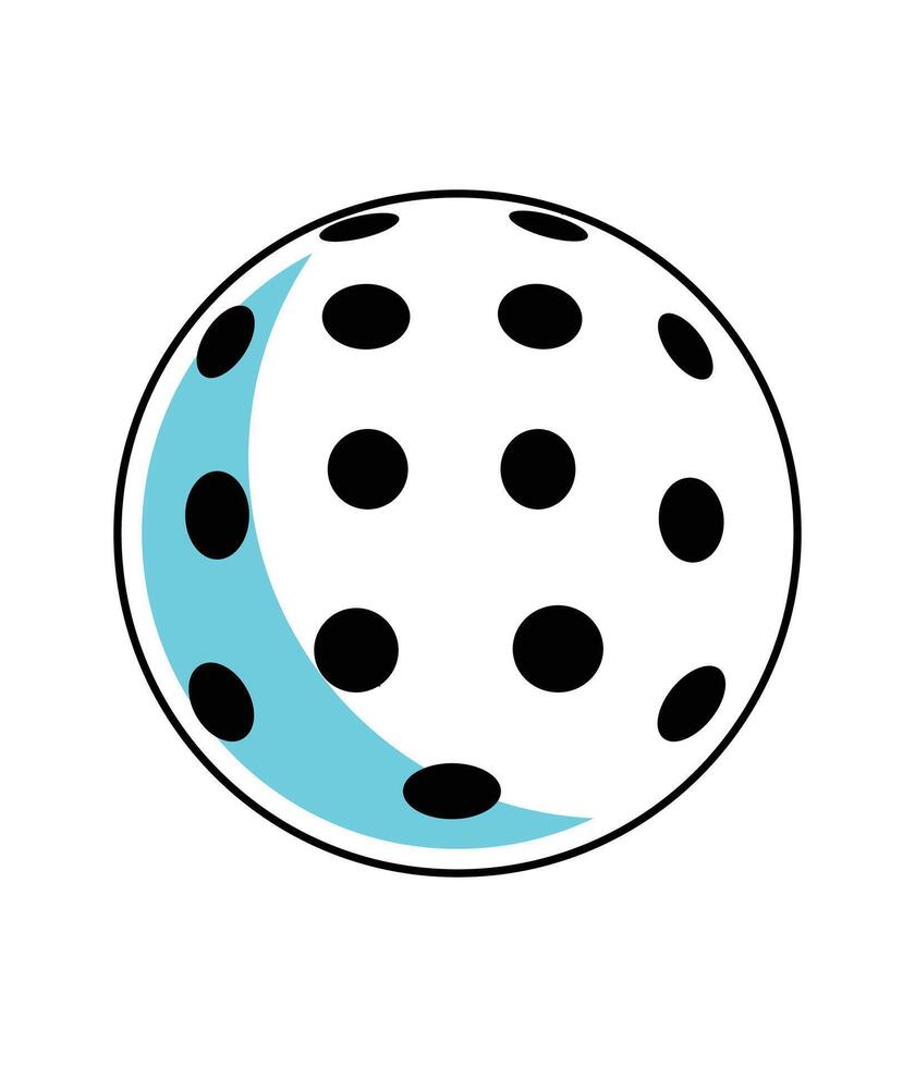 een zwart en wit polka punt bal met een blauw maan vormig vector