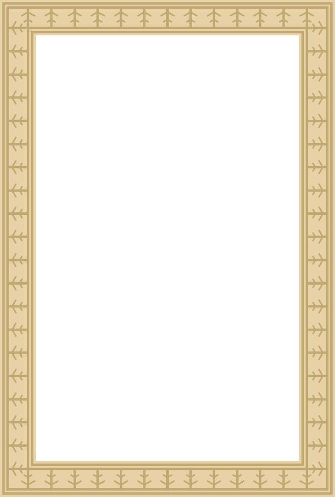 vector goud plein yakut ornament. een eindeloos rechthoekig grens, een kader van de noordelijk volkeren van de ver oosten-