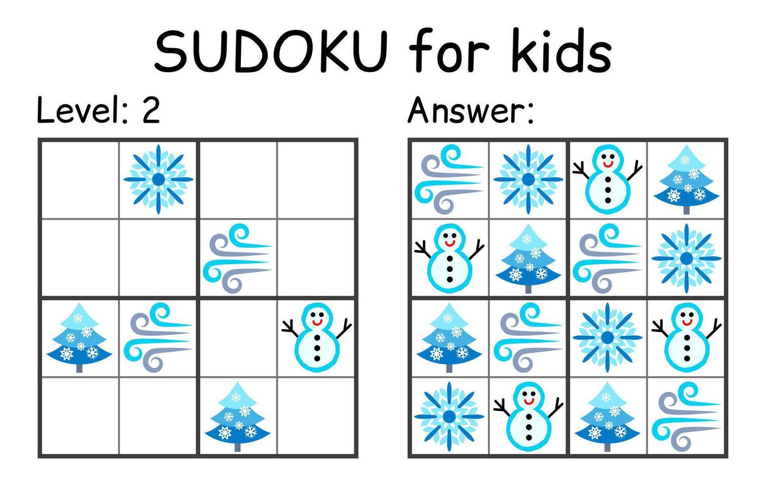 sudoku. kinderen en volwassen wiskundig mozaïek. kinderen spel. winter thema. magie vierkant. logica puzzel spel. digitaal rebus vector