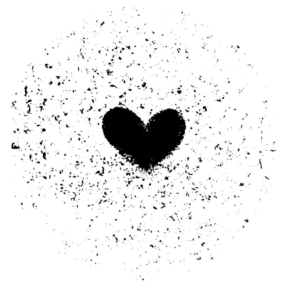 grunge hart. hart icoon voor grafisch ontwerp. grunge hart sjabloon. valentijnskaarten, romantisch en liefde symbool vector