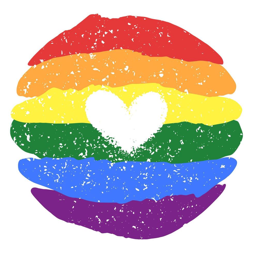 lgbt trots hart lesbienne, homo, biseksueel, transgender. regenboog vlag. lgbtq hart. homo en lesbienne liefde. grung textuur. vector