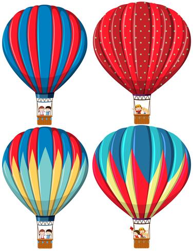 Set van heteluchtballonnen vector