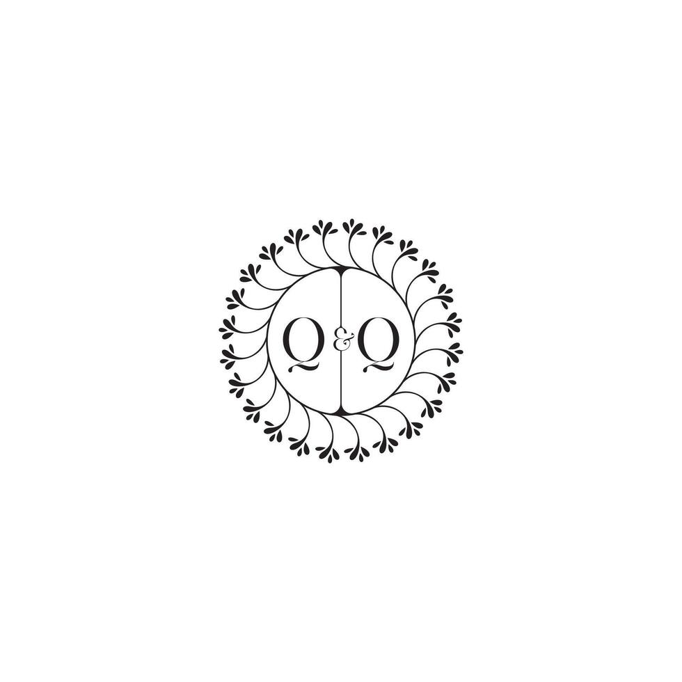 qq gemakkelijk bruiloft eerste concept met hoog kwaliteit logo ontwerp vector