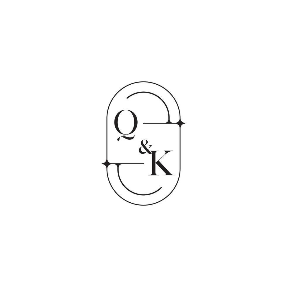 qk lijn gemakkelijk eerste concept met hoog kwaliteit logo ontwerp vector