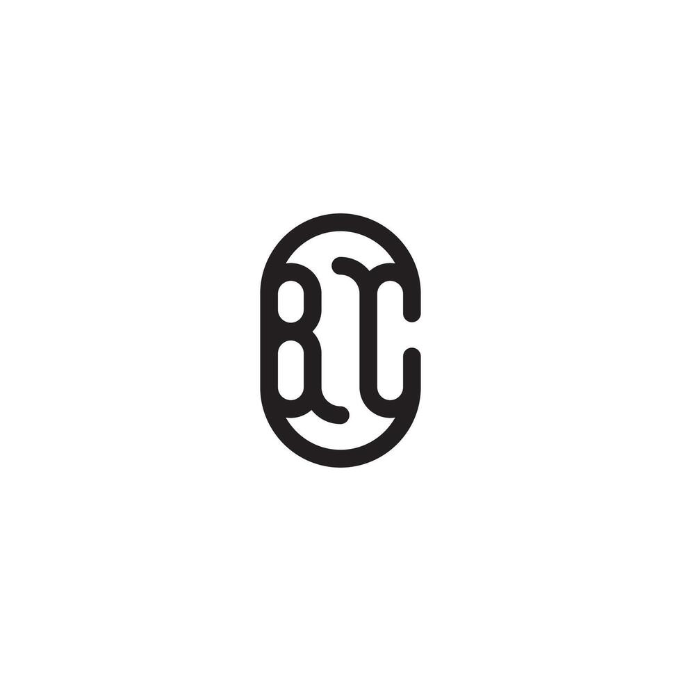 bc lijn gemakkelijk ronde eerste concept met hoog kwaliteit logo ontwerp vector