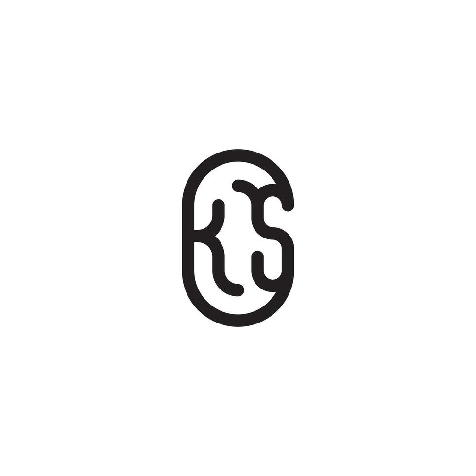 ks lijn gemakkelijk ronde eerste concept met hoog kwaliteit logo ontwerp vector