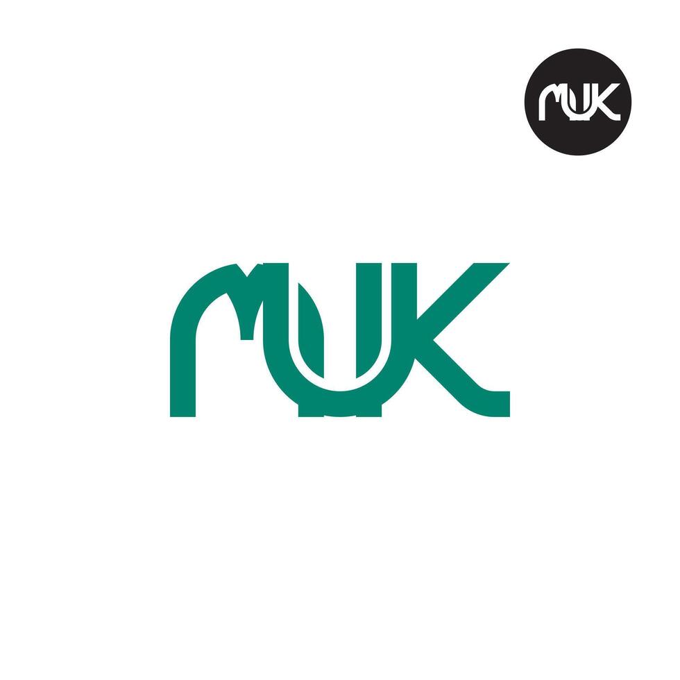 brief muk monogram logo ontwerp vector