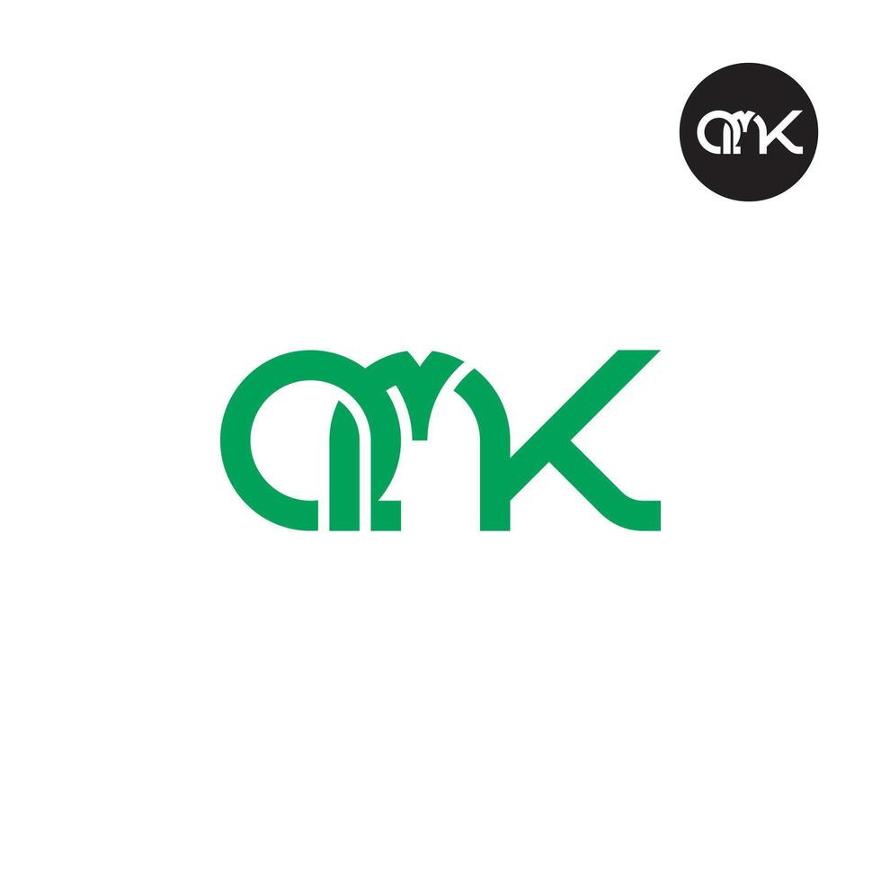 brief qmk monogram logo ontwerp vector