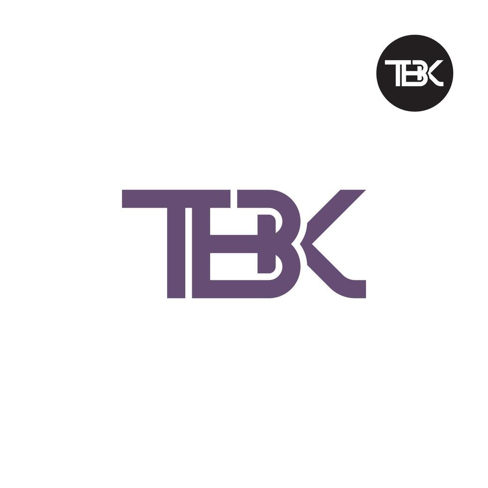 brief tbk monogram logo ontwerp vector