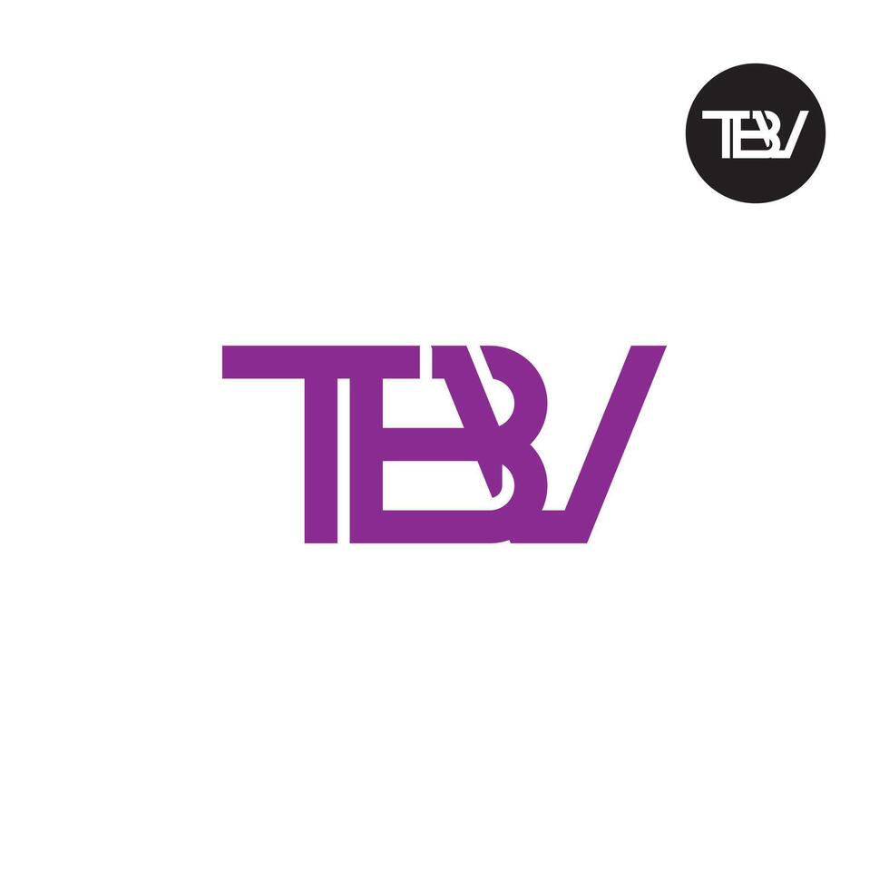 brief tbv monogram logo ontwerp vector