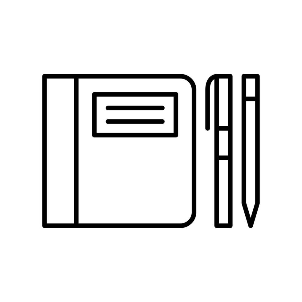 pen boek icoon of logo illustratie schets zwart stijl vector