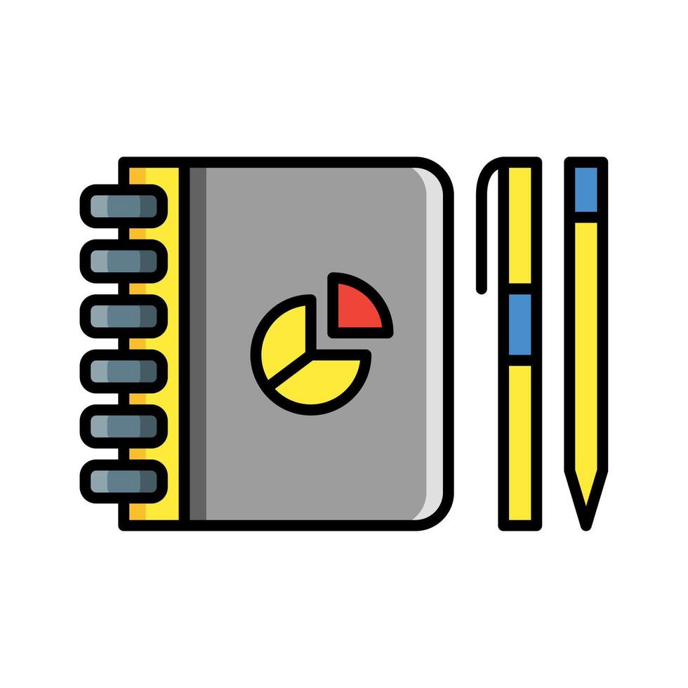 pen boek icoon vector of logo illustratie gevulde kleur stijl