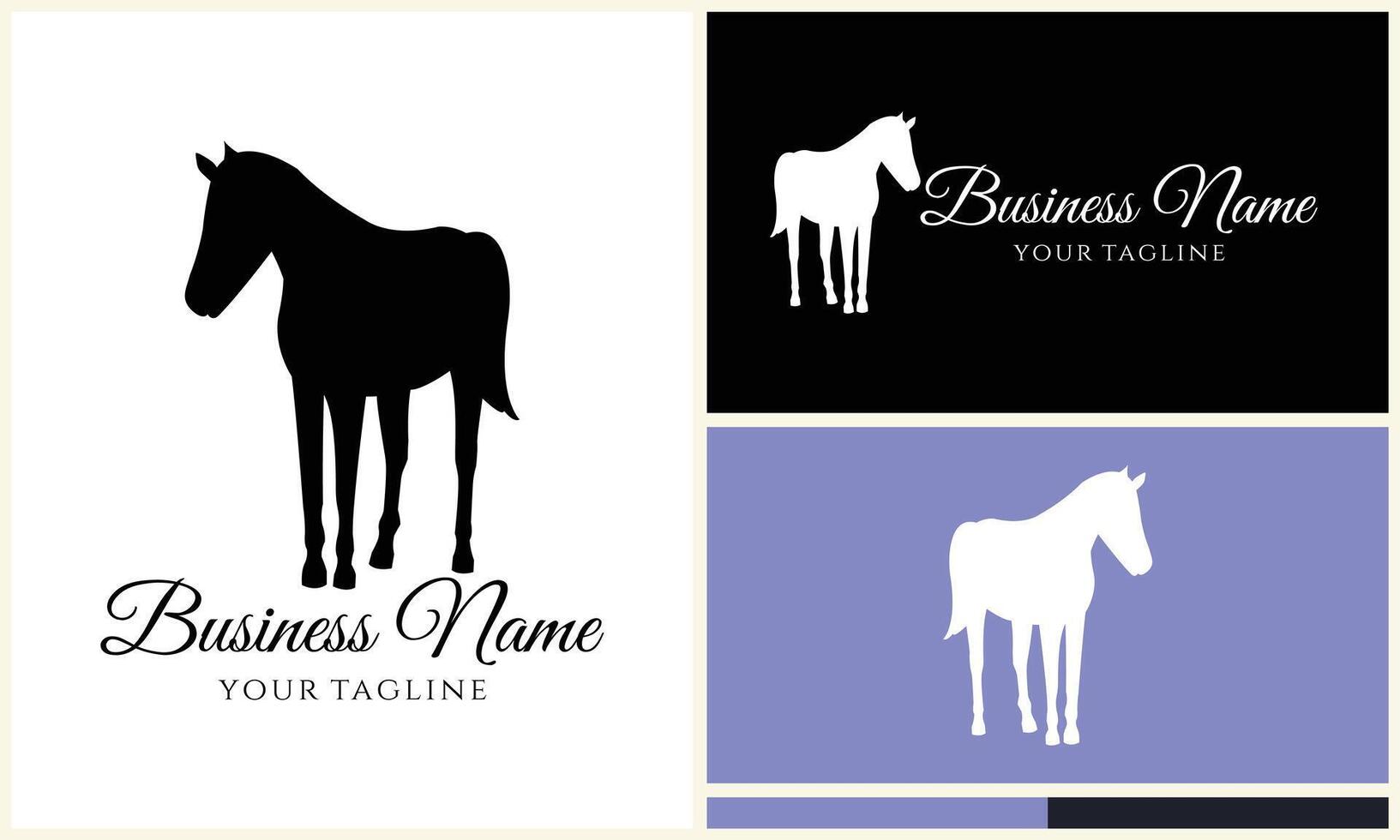 silhouet ezel paard logo sjabloon vector