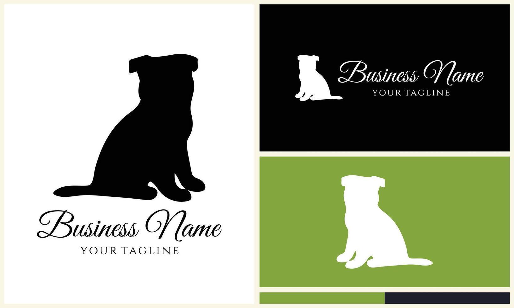 silhouet hond bulldog logo sjabloon vector